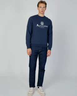 Clearance Aquascutum Active Active Big Logo Crew Neck Fleece