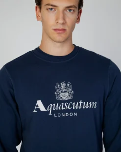 Clearance Aquascutum Active Active Big Logo Crew Neck Fleece
