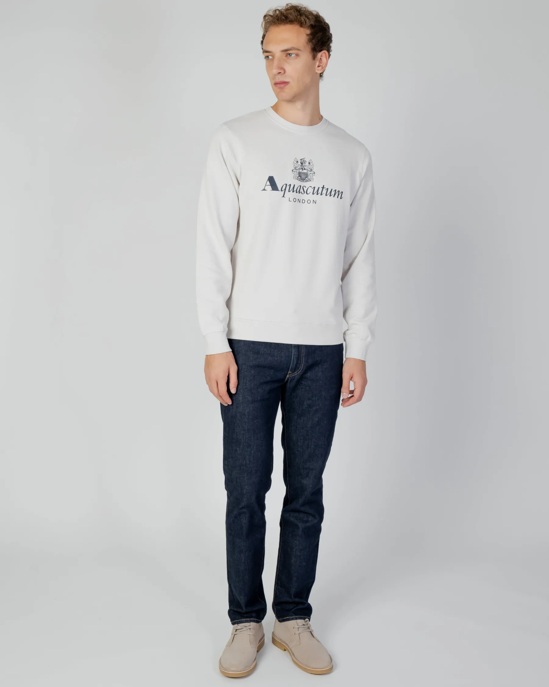 Hot Aquascutum Active Active Big Logo Crew Neck Fleece