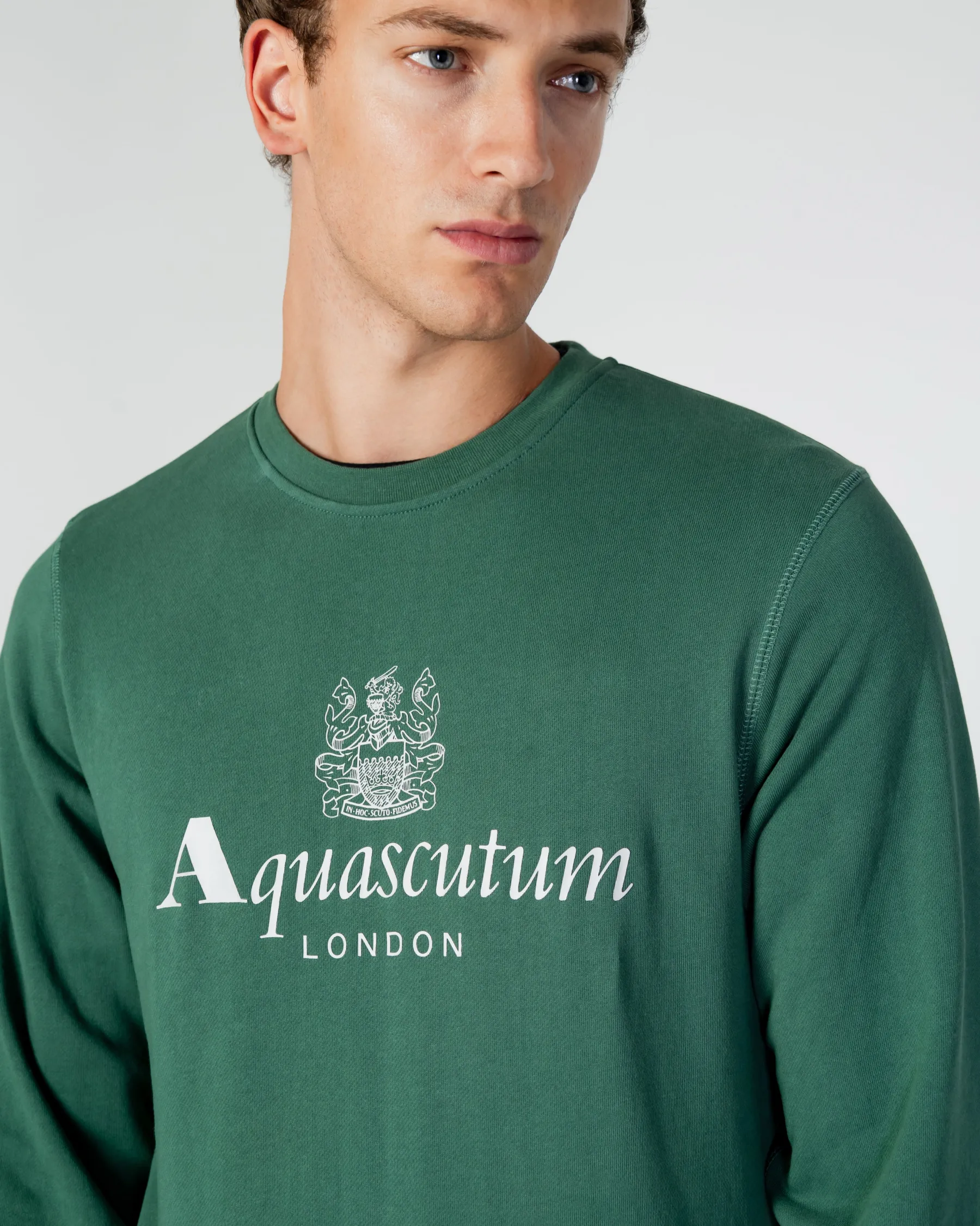 Aquascutum Active Active Big Logo Crew Neck Fleece