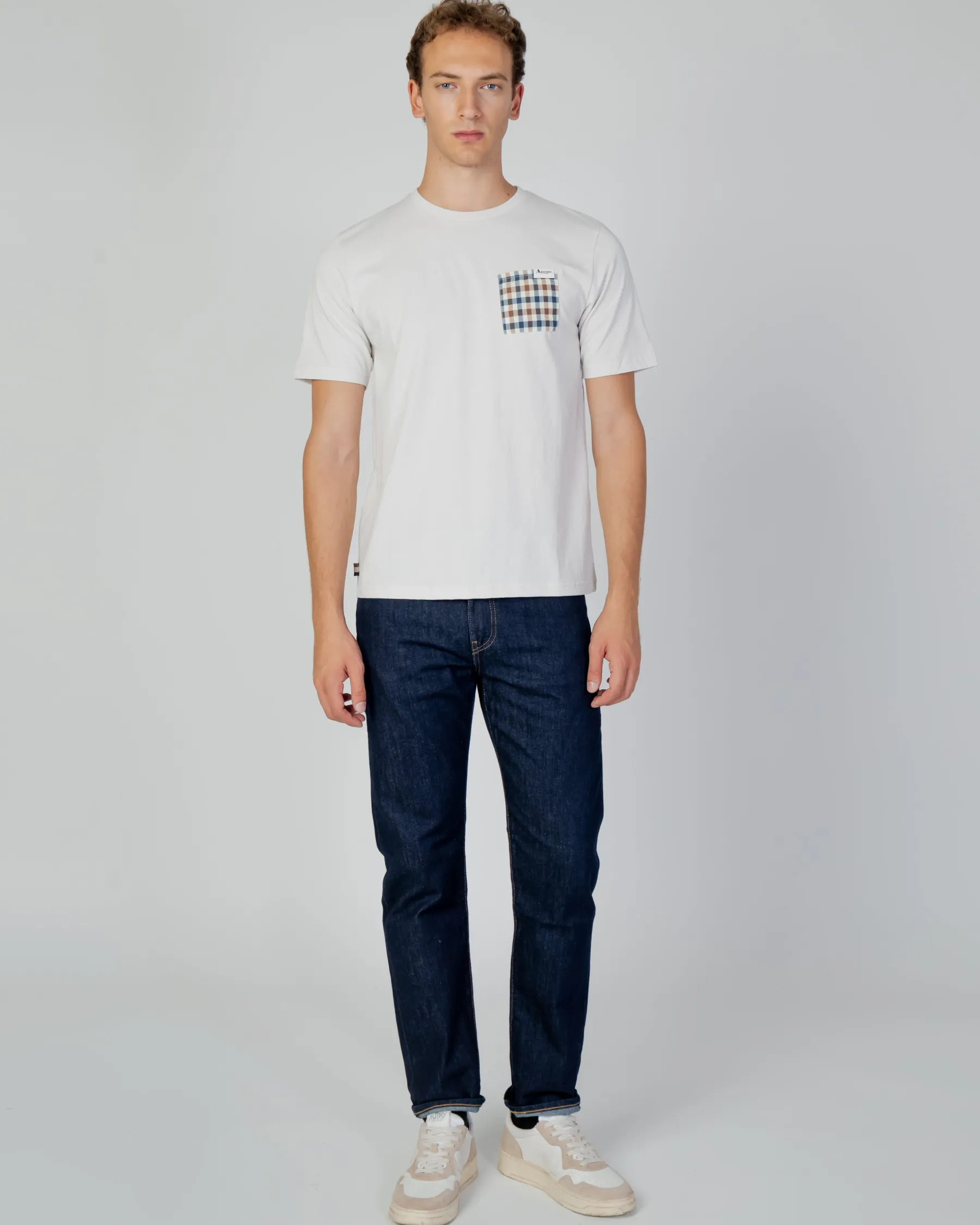 Clearance Aquascutum Active Active Check Pocket T-Shirt