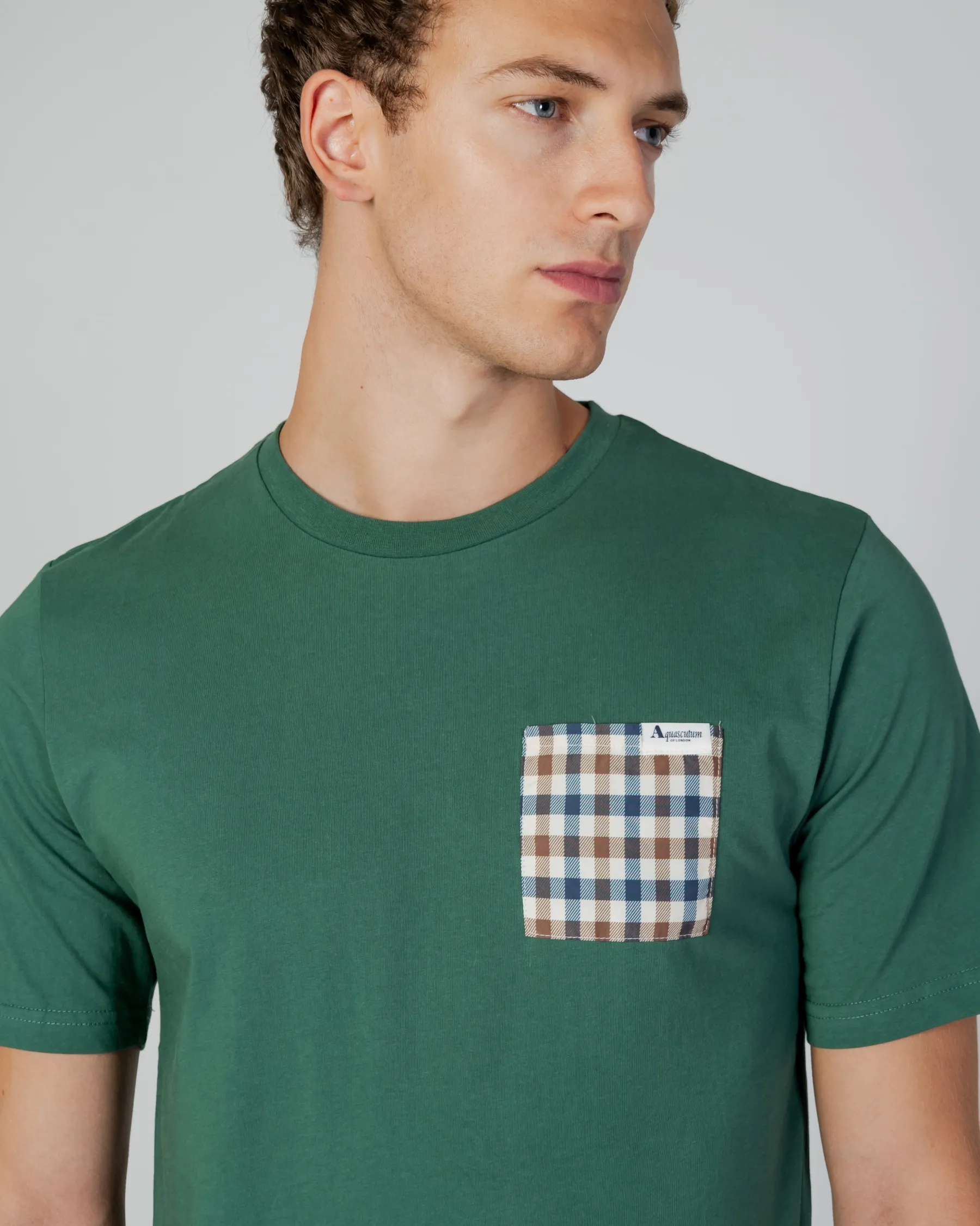 New Aquascutum Active Active Check Pocket T-Shirt