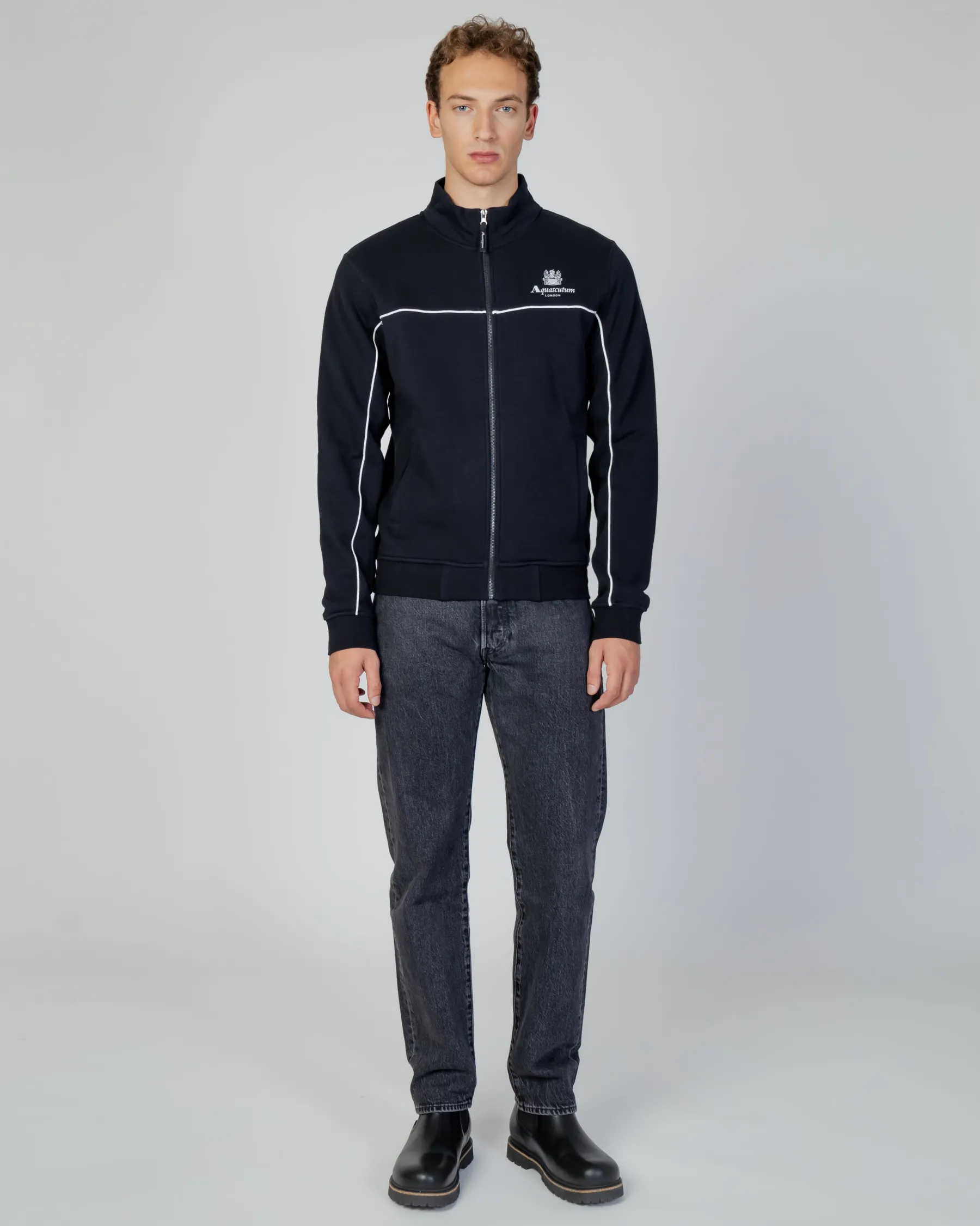 Hot Aquascutum Active Active Piping Mock Neck Fleece