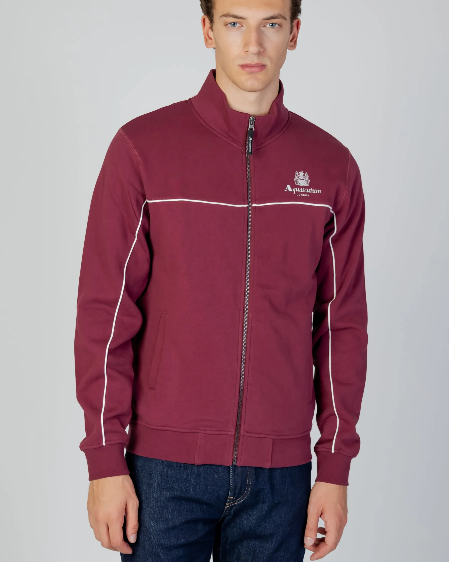 Hot Aquascutum Active Active Piping Mock Neck Fleece