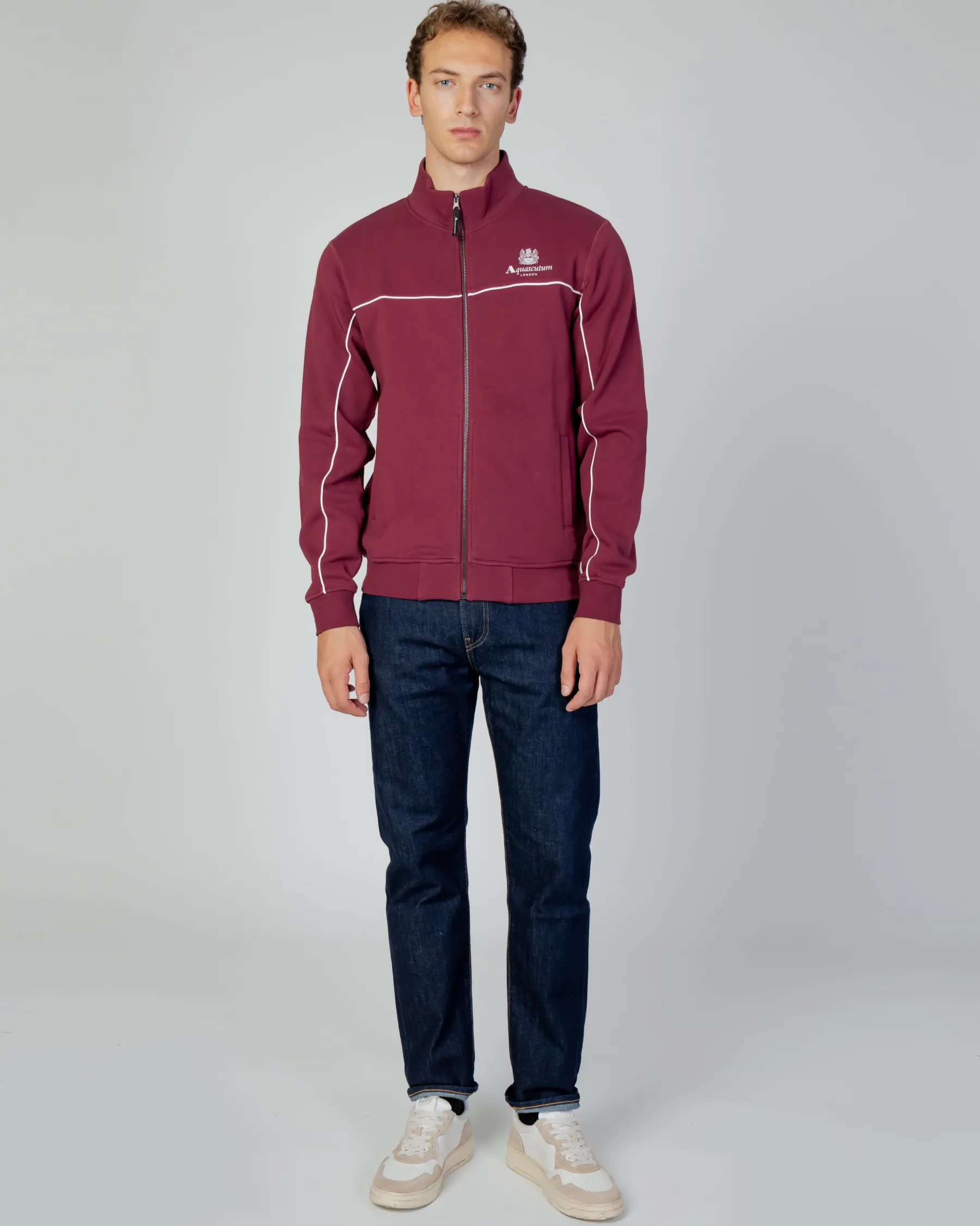 Hot Aquascutum Active Active Piping Mock Neck Fleece