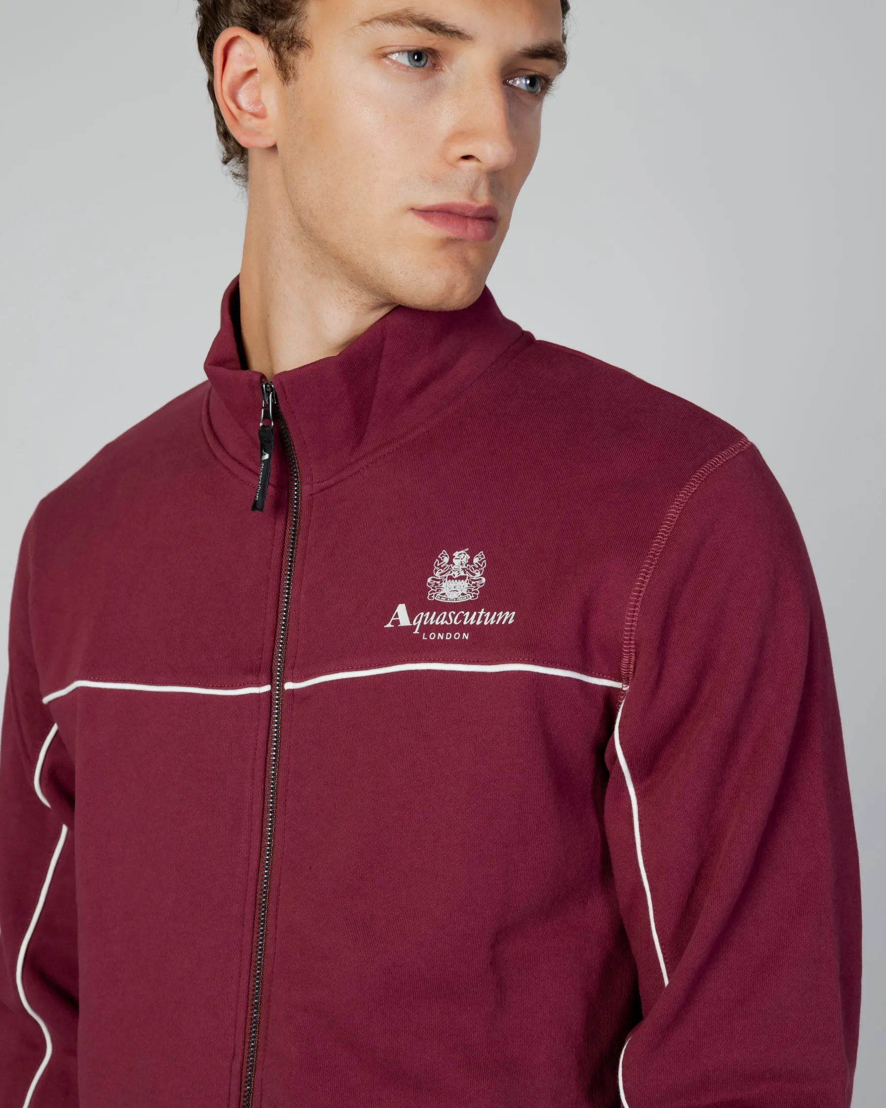 Hot Aquascutum Active Active Piping Mock Neck Fleece