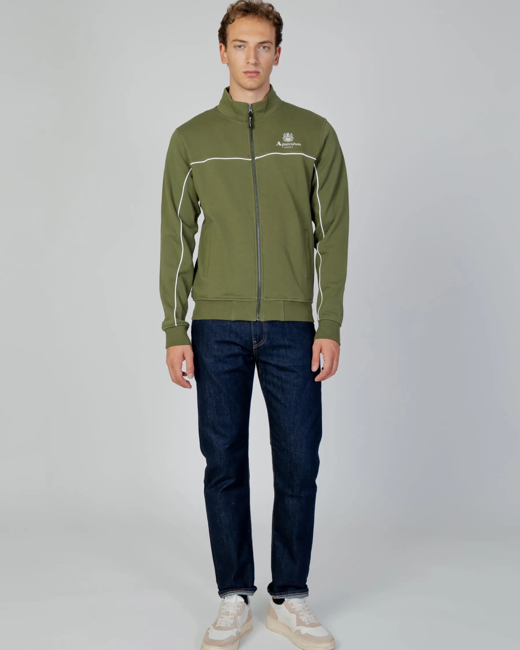New Aquascutum Active Active Piping Mock Neck Fleece