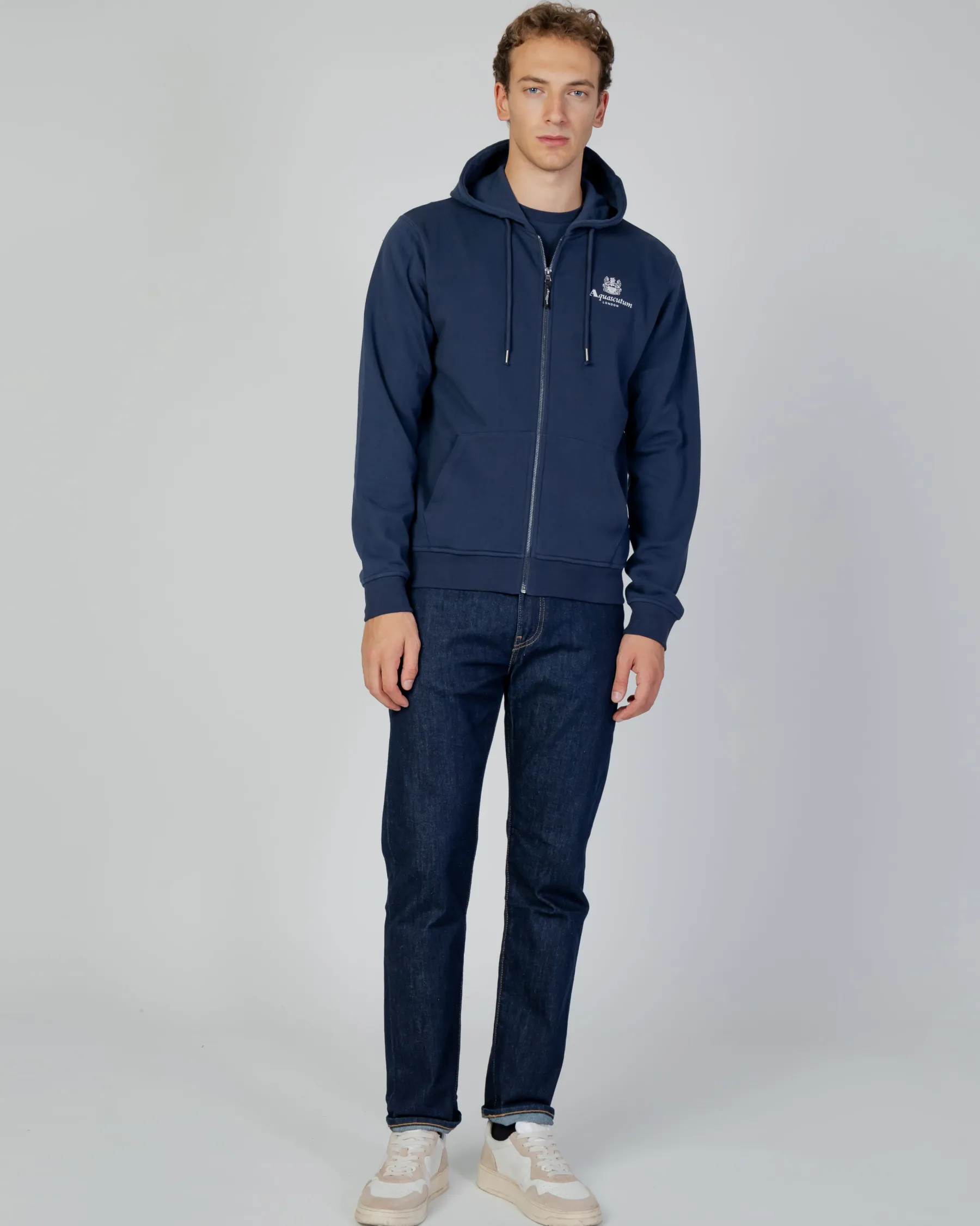 Aquascutum Active Active Small Logo Full Zip Hoodie Fleece