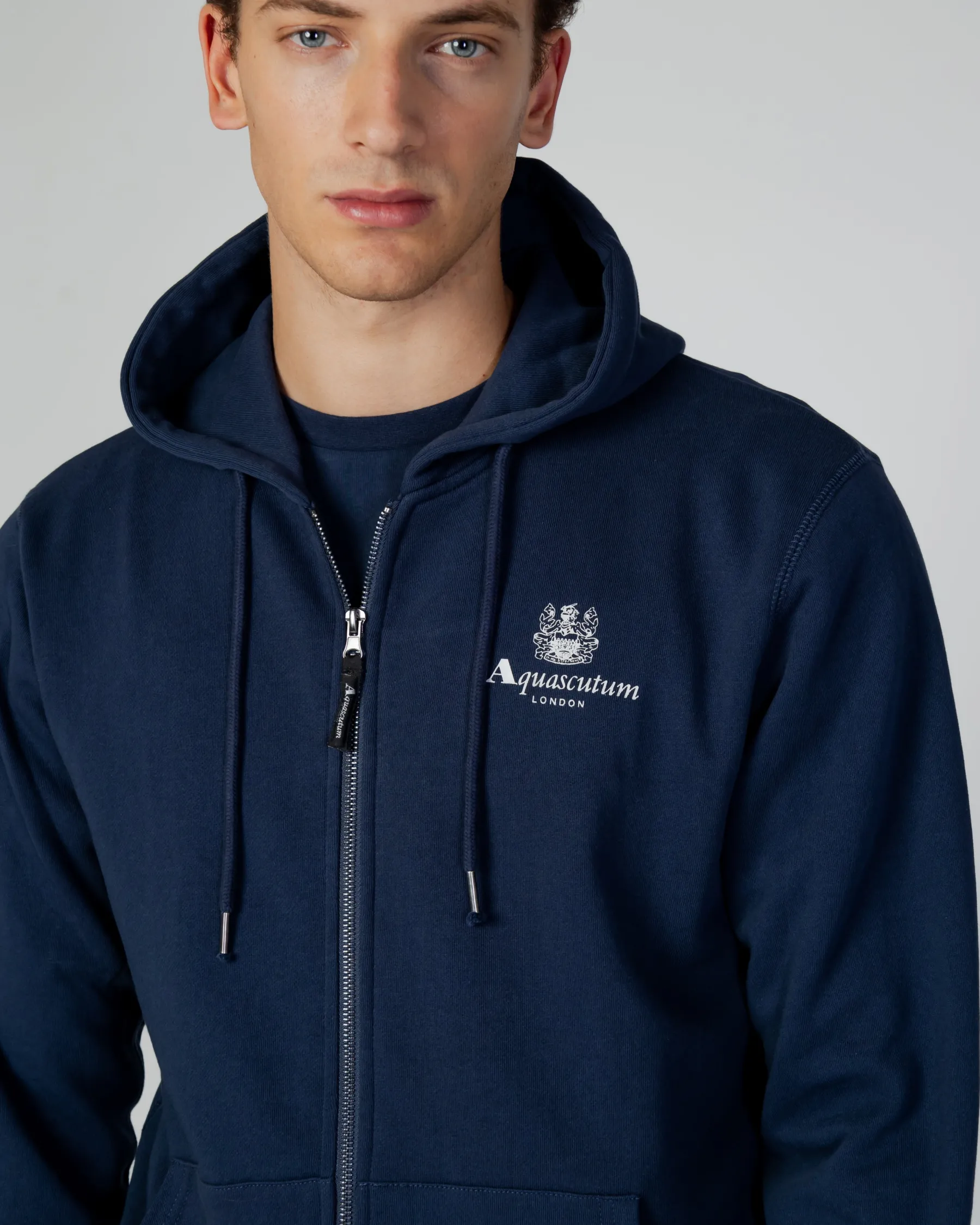 Aquascutum Active Active Small Logo Full Zip Hoodie Fleece