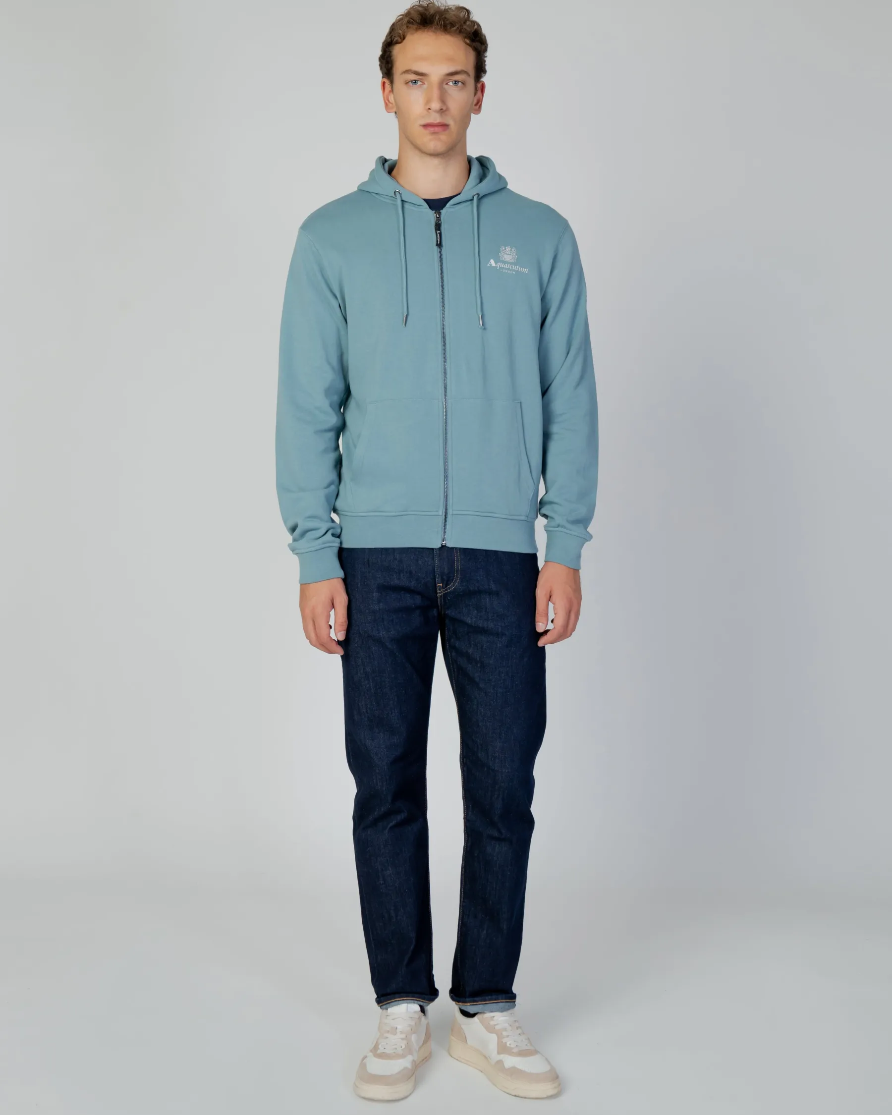 Discount Aquascutum Active Active Small Logo Full Zip Hoodie Fleece