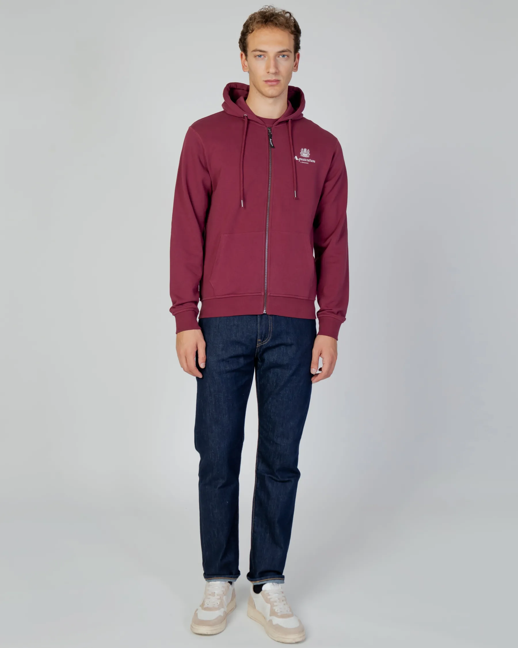 Aquascutum Active Active Small Logo Full Zip Hoodie Fleece