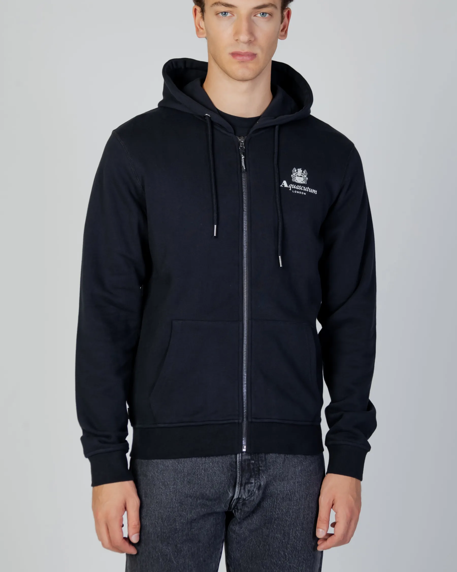 Clearance Aquascutum Active Active Small Logo Full Zip Hoodie Fleece
