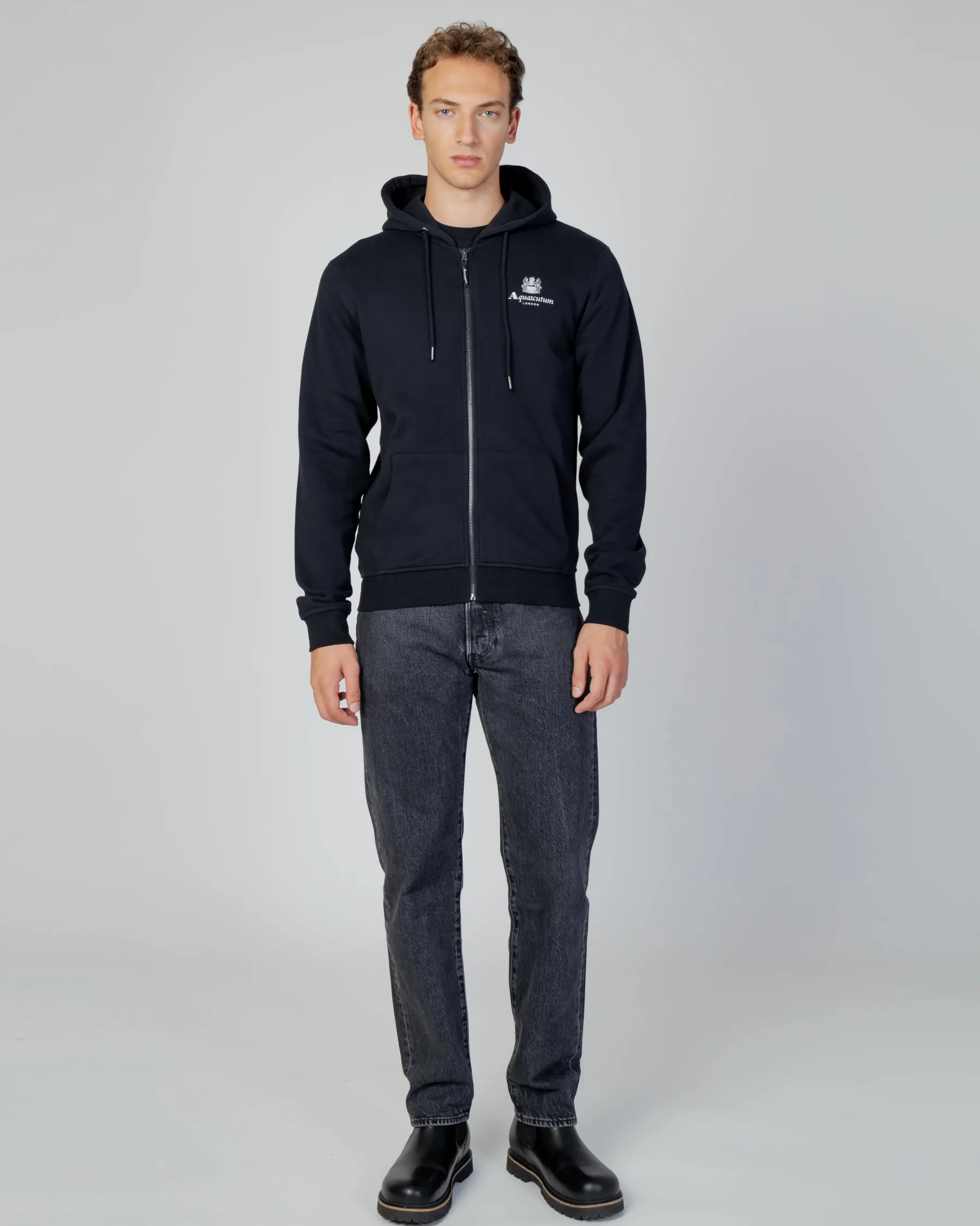Clearance Aquascutum Active Active Small Logo Full Zip Hoodie Fleece